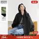 對白萊賽爾蝙蝠袖翻領(lǐng)短外套女2025秋季新款黑色寬松廓形抽繩上衣 靜謐黑 L