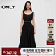 ONLY2025秋季新款度假風(fēng)簡(jiǎn)約U型領(lǐng)中長(cháng)裙吊帶連衣裙女|125107057 H1Z黑色 XL