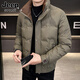 JEEP SPIRIT吉普羽絨服秋冬季潮牌外套男加厚立領(lǐng)白鴨絨工裝男裝 卡其綠 XL