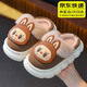 獺惠拉布布男童棉拖鞋秋冬季女童室內寶寶家用保暖防水冬天外穿拖鞋 拉布布毛拖鞋-咖色-28/29碼 加絨 內長(cháng)17cm 