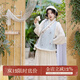 池夏【立冬:夢(mèng)棲鳶尾】漢元素加絨比甲蕾絲裙原創(chuàng  )改良漢服女 秋冬 夢(mèng)棲鳶尾三件套 M 現貨