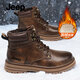 Jeep吉普加絨馬丁靴男春季新款復古英倫風(fēng)保暖工裝靴戶(hù)外防滑休閑皮靴 栗棕【加絨款】 標準運動(dòng)鞋碼 41