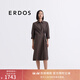ERDOS【絲棉府綢】春夏不對稱(chēng)系帶通勤中長(cháng)款女連衣裙 大象灰 M 165/84A