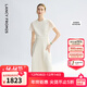 朗姿【蘭亭敘】真絲提花長(cháng)裙氣質(zhì)設計2025年夏季新款高級感連衣裙 米白色 L