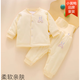 G.duck新生嬰兒衣服秋冬款6一12月棉衣棉褲套裝a類(lèi)純棉嬰幼兒分體兩件套 中厚高腰護肚套裝黃色 80 ：8-12個(gè)月寶寶