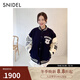SNIDEL2025秋冬新品休閑圓領(lǐng)夾克外套仿皮革拼接棒球服SWFJ254158 深藍 S (0)