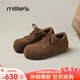 妙麗勃肯鞋女平底加絨復古樂(lè )福鞋保暖潮流2025冬季新款百搭通勤單鞋 焦糖色 37 (235mm) 標準碼