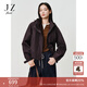 玖姿（JUZUI）戶(hù)外工裝機能風(fēng)連帽外套女2025秋季新款JTFQ40501 深紫 L