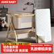 ANGI BABY新生兒嬰兒床可移動(dòng)0-3歲多功能帶尿布臺可拼接大床寶寶搖搖床 木紋鋁合金【4cm椰棕乳膠墊+尿布臺+床頭鈴+蚊帳】 ANGIBABY嬰兒床可折疊可移動(dòng)帶尿布臺拼接床