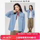 佐丹奴牛仔襯衫女復古風(fēng)純棉洗水單口袋長(cháng)袖牛仔襯衣13345862