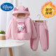 迪士尼（Disney）兒童套裝加絨秋冬裝加厚保暖套裝女童外套寶寶兩件套棉褲卡通洋氣 貓咪套裝粉色 加厚 80 (升級款)