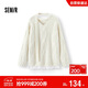 森馬（Semir）毛衣女冬圍巾蕾絲V領(lǐng)絞花寬松2025優(yōu)雅小性感套頭衫109725107011
