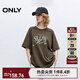 ONLY2025秋季新款舒適休閑風(fēng)圓領(lǐng)寬松中長(cháng)款短袖T恤女|125101156 E11甘草黑色 M