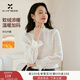 香影法式白色蕾絲衫女2025秋冬新款半高領(lǐng)正肩打底衫氣質(zhì)鏤空上衣 鷺白 M 160/84A/95-110斤