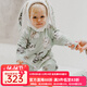OAK FAMILY夾棉連體衣嬰兒棉服秋冬裝新生兒保暖百天男女寶寶柔暖滿(mǎn)月衣服 含帽子 絨球兔【斜襟款】 90cm