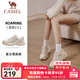 駱駝（CAMEL）漫游2代男鞋女鞋復古慢跑步厚底緩震休閑運動(dòng)鞋子 7035，淺米白/奶咖棕，女 37