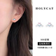 Holycat懷里貓S999足銀玉桂狗耳釘女生可愛(ài)甜美卡通趣味耳環(huán)純銀養耳兒童耳飾品 玉桂狗耳釘一對