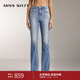 MISS SIXTY【免費改褲】牛仔褲女復古洗水窄版修身顯瘦簡(jiǎn)約百搭微喇叭褲 中藍-短版 24