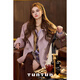 TUNTUN吞吞秋冬【迷霧少女】桑蠶絲羊毛大衣女士高級感短款毛呢羊絨外套 香霧紫色現貨 6.4%桑蠶絲8.3%兔毛83.7%綿羊毛 M