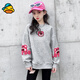 G.duck女童衛衣春秋款兒童衣服10-15歲女孩秋裝草莓熊長(cháng)袖學(xué)生秋季上衣 灰色 140 建議年齡10-11歲 身高130-140體重60-70斤