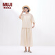 MUJI女式 強捻 立領(lǐng)短袖襯衫 女士襯衣內搭純棉女裝25年夏季 BC2A2C5S 象牙色 XL (165/92A)