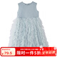 哈齒哈齒童裝兒童背心裙夏季新款公主裙女童仙氣紗裙寶寶禮服裙設計感 藍色 130