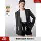 ELLE法式綿羊毛老錢(qián)風(fēng)西裝外套女2025冬季新款高級感時(shí)髦廓形西服 深灰 S
