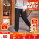 安踏兒童加絨褲子男女童長(cháng)褲25冬季針織保暖加厚休閑褲百搭運動(dòng)衛褲 【針織加絨-男童】基礎黑5701-1 150 cm