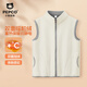 小豬班納（PEPCO）兒童保暖馬甲背心男女童秋冬校服神器男孩內搭外穿親膚防寒童裝 【搖粒絨馬甲】白霧灰 160 【推薦體重80-100斤】