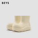 BEYS趙露思同款小丑鞋短靴女鞋2025秋冬新款防水雨靴雨鞋靴子 沙色 38