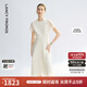 朗姿【蘭亭敘】真絲提花長(cháng)裙氣質(zhì)設計2025年夏季新款高級感連衣裙 米白色 M