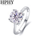 HPHY JEWELRY培育鉆石女戒經(jīng)典牛頭四爪鉆戒女18K金人造人工鉆石求婚結婚戒指 IGI/1克拉/D色/VVS2/3EX/N