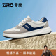 零度Zero男鞋2025新品真皮羊里柔軟舒適日常休閑鞋厚底增高板鞋子 白藍 43
