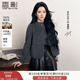 香影劉些寧同款香影雙面呢純羊毛大衣女冬季灰色藍莓硬糖短款毛呢外套 深灰 S 155/80A/85-95斤