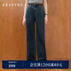詩(shī)凡黎（'SEIFINI）孟子義代言【加絨上新】經(jīng)典直筒高腰顯瘦休閑牛仔長(cháng)褲2025冬新款 【常規版155-165cm】牛仔藍 M