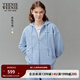 Teenie Weenie小熊女裝衛衣2025秋季新款休閑通勤簡(jiǎn)約舒適連帽外套 藍色 L