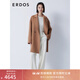 ERDOS 中長(cháng)款純色通勤風(fēng)寬松外套西裝領(lǐng)繭型簡(jiǎn)約百搭女毛呢大衣 楓葉棕 160/84A/M
