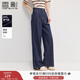 香影闊腿牛仔褲女直筒2025夏裝新款慵懶松弛感褲子寬松藏青拖地褲 藏青 M 160/84A/95-110斤