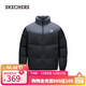 斯凱奇（Skechers）冬季面包羽絨服男女同款潮流立領(lǐng)短款保暖外套 碳黑/0018 M