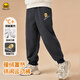 WALNUT DUCK小黃鴨童裝男孩休閑運動(dòng)長(cháng)褲加絨加厚保暖冬季褲子 深灰色 120