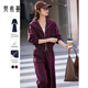 梵希蔓藏青色海軍領(lǐng)衛衣套裝女2025春季新款休閑外套闊腿褲兩件套 A0659 桑葚紫 M