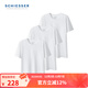 舒雅（Schiesser）男士打底衫短袖舒美棉基礎打底上衣【3件裝】E5/22873M 白色 XL
