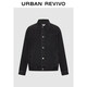 UR2026春季新款男裝復古通勤百搭牛仔外套UUY860011 正黑 M