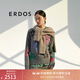 ERDOS【純羊絨提花】圓領(lǐng)裝飾提花針織寬松厚款女套衫羊絨衫 瑪瑙灰 170/88A/L