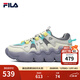 FILA斐樂(lè )官方新款女子籃球鞋夏季透氣低幫休閑運動(dòng)鞋老爹鞋 白蘆筍/神秘灰-WF 37.5