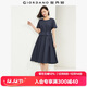 佐丹奴裙子女新款純棉府綢假兩件抽繩收腰顯瘦圓領(lǐng)連衣裙05464330