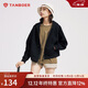 坦博爾衛衣女春秋短款連帽運動(dòng)外套寬松小個(gè)子TD4160502 黑色 170 