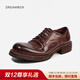 dreambox鈞博英倫復古水洗馬皮德比鞋固特異商務(wù)休閑皮鞋 咖啡色 41