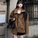 春乏2026冬季新款港風(fēng)立領(lǐng)加棉加厚呢子大衣女羽絨服小個(gè)子毛呢外套女 棕色 加棉【寬松版型,卡碼拍小】 XS 建議105斤以下【寬松版型,卡碼拍小】