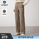 Navigare意大利小帆船休閑褲女秋冬季修身彈力喇叭褲厚款休閑簡(jiǎn)約毛呢長(cháng)褲 燕麥咖 L